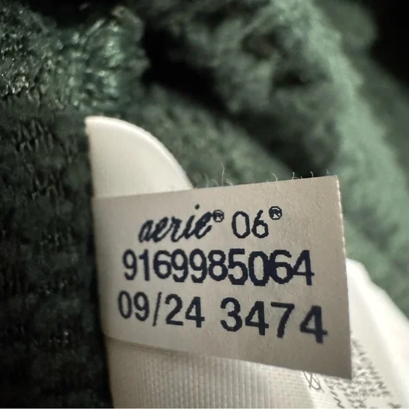 Aerie Sherpa Teddy Fleece Half Zip Pullover Hoodie Forest Green XXL Sweatshirt - Picture 7 of 7